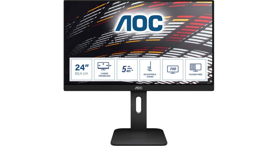 AOC 23.8-inch LED Monitor with VGA Port, HDMI Port,USB Hub